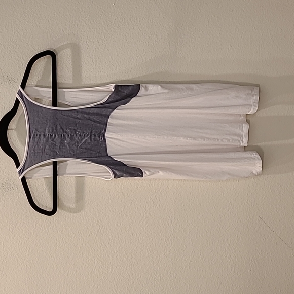 Vince white racerback tank with chambray upper back - Picture 4 of 9